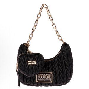 Versace Jeans Couture Quilted Chain Shoulder Bag with Coin Pouch